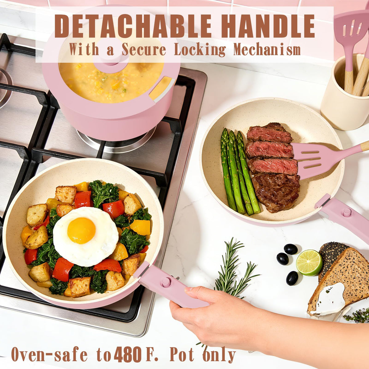 Umite Chef compatible with all stovetops delivers steady performance on glass, gas, or induction.