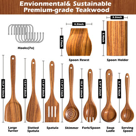 Umite Chef teak spatula designed for nonstick cookware with smooth edge protection