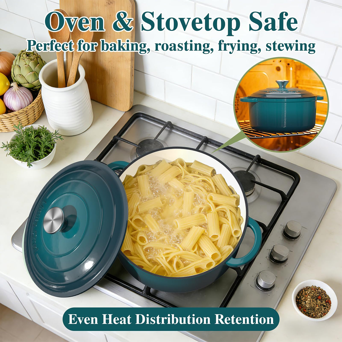 Umite Chef airtight-lid seal prevents boil-overs and locks in moisture