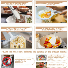 Umite Chef Turner with cream wood handle, heat resistant.