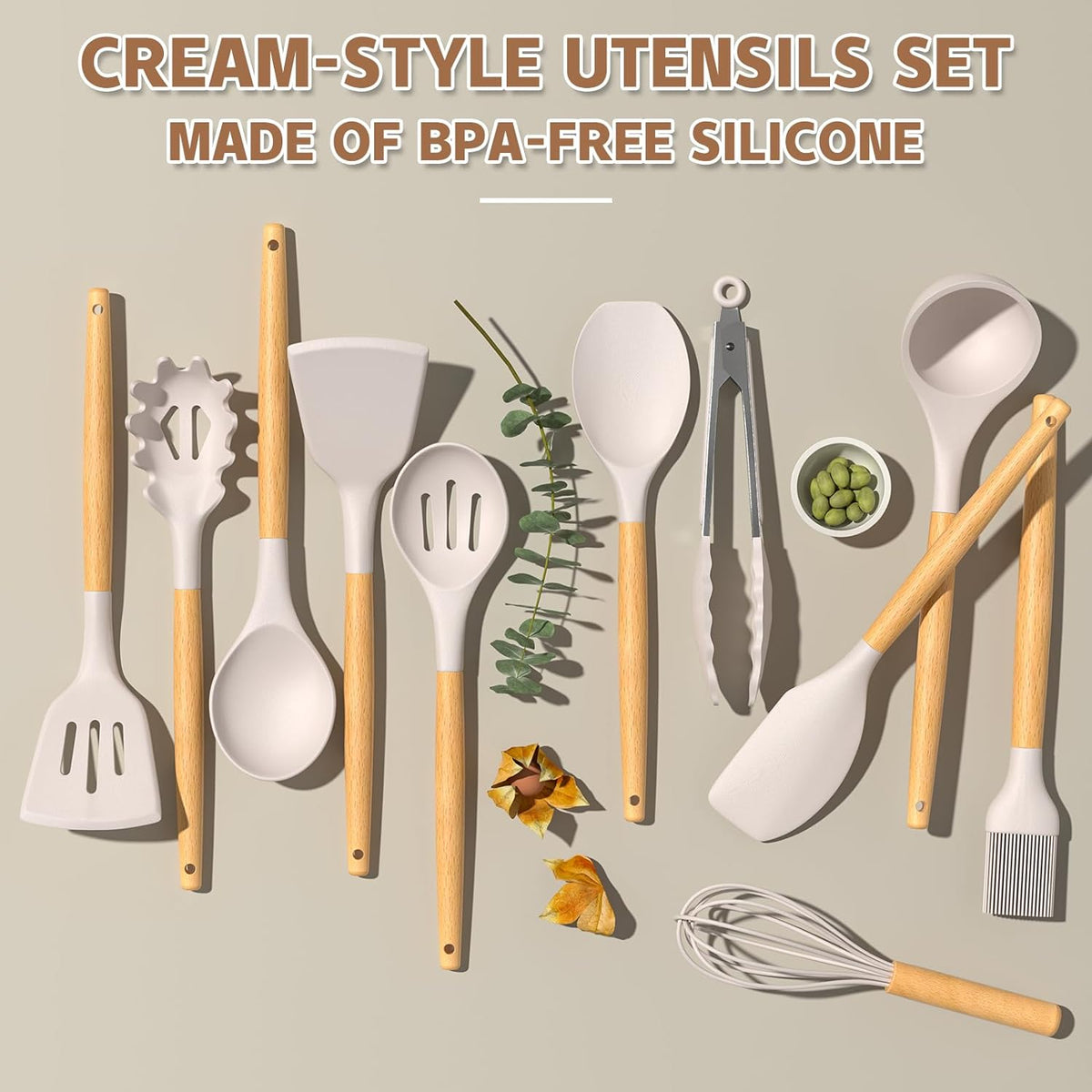 Umite Chef utensil holder with hooks keeps tools organized and dry.