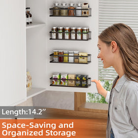 Umomi Large-capacity spice rack baskets fit tall bottles and cans.