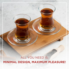 ums glasses with a comfortable hold for safe handling of hot tea