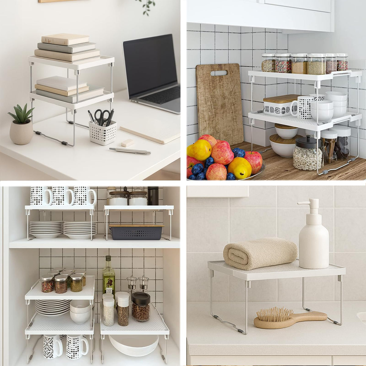 ums fridge shelf riser helps organize condiments and bottles