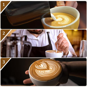 UMUACCAN milk frothing pitcher double-scale lines help control pours.