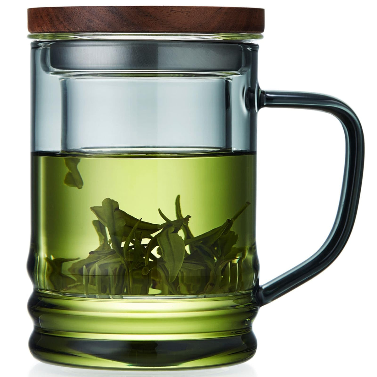 Unbreakable glass tea cup front view for a clean brew