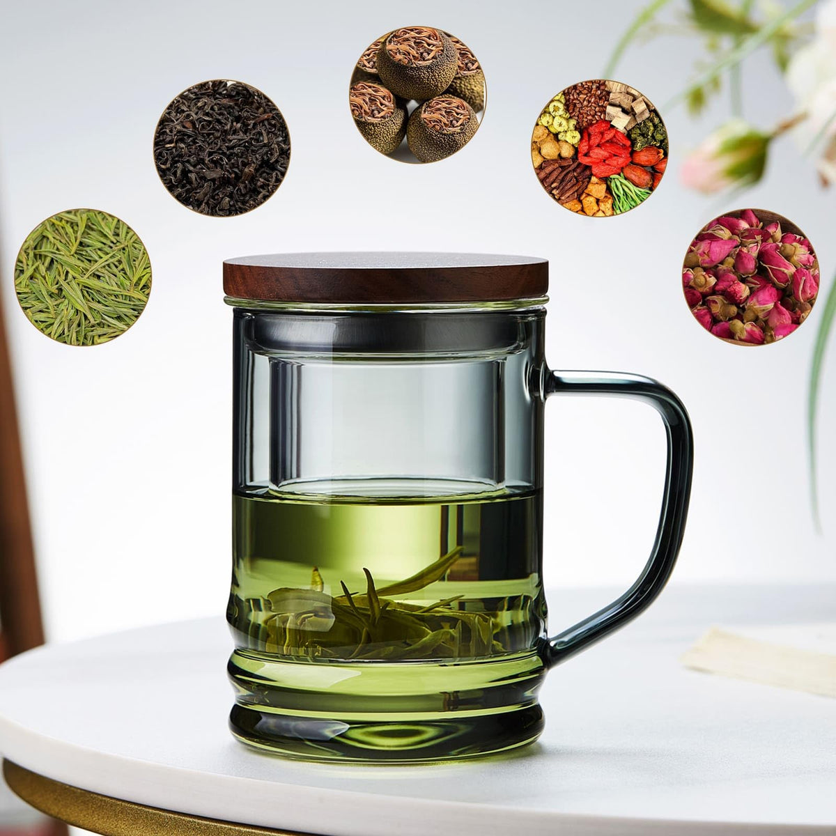 Unbreakable glass tea cup safe for gas stovetops with careful use