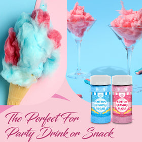 Close-up of Pink Vanilla and Blue Raspberry crystals from Under the Sun