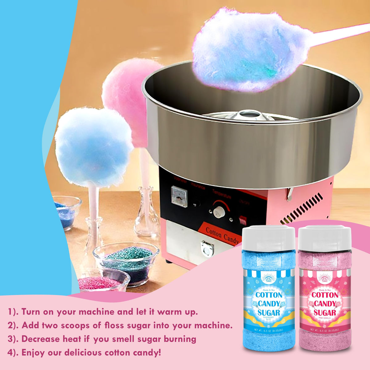 Under the Sun Cotton Candy Cones included for quick serving