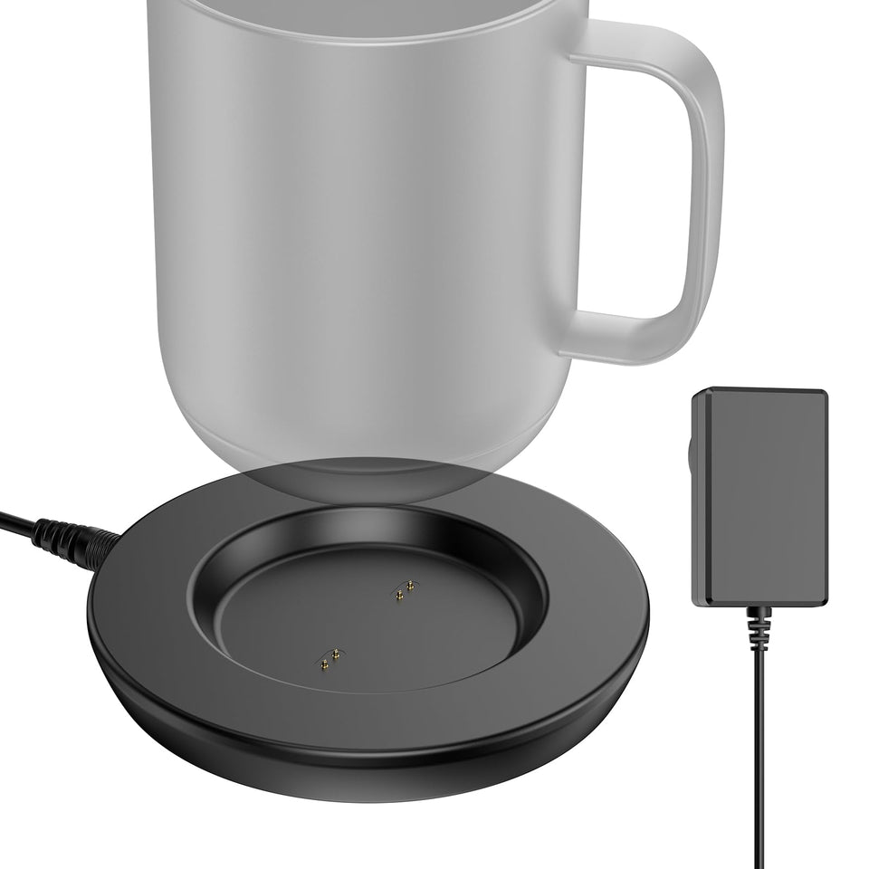 Underhub Embo charging coaster compatibility on a desk for convenient recharging at home or office.