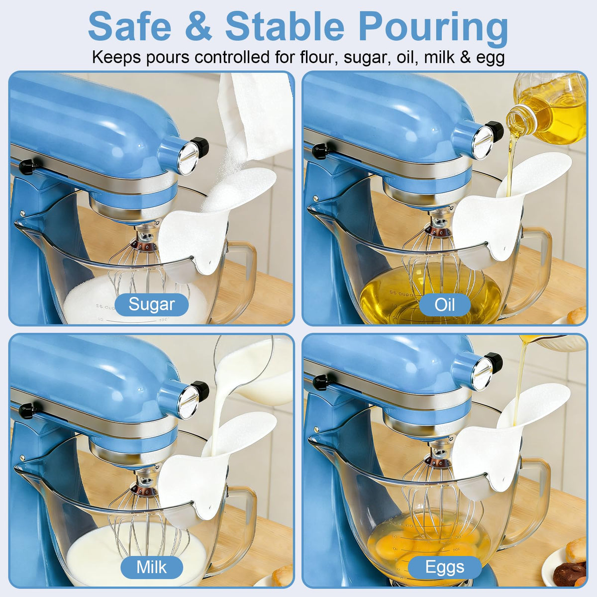UNEFCYC wavy-grip clip secures the funnel during operation.