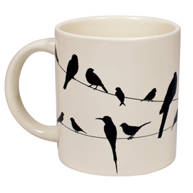 The Unemployed Philosophers Guild Birds on a Wire mug fits cozy desks