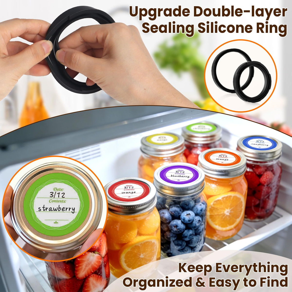 UNERVER M11 seals canning jars quickly for pantry organization.