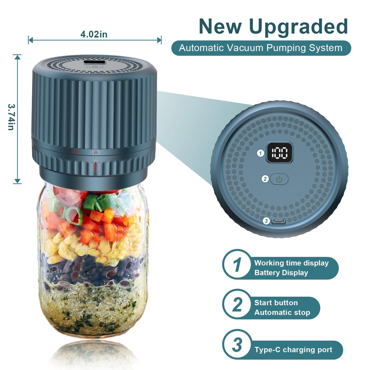 UNERVER M12 portable kitchen tool beside jars for on-the-go use.