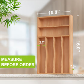 Unibambou organizer showing five compartments for neat utensil separation