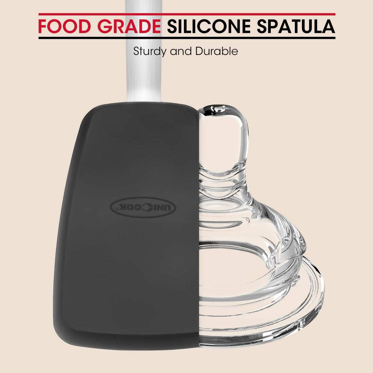 Unicook dishwasher-safe spatula for easy cleaning after cooking.
