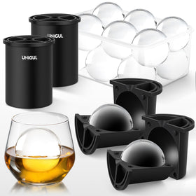 Unigul clear ice cube maker with sphere mold for slow-melting whiskey ice.