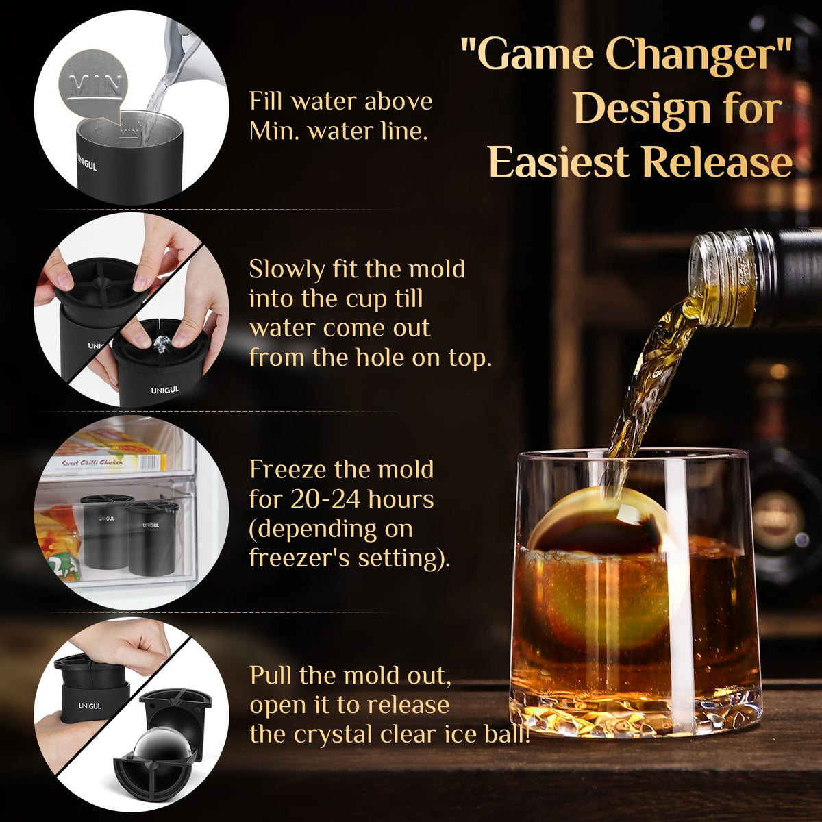 Unigul gift-ready ice mold set ideal for entertaining and gifting.
