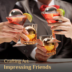 Unigul whiskey ice ball mold designed for elegant cocktails and spirits.