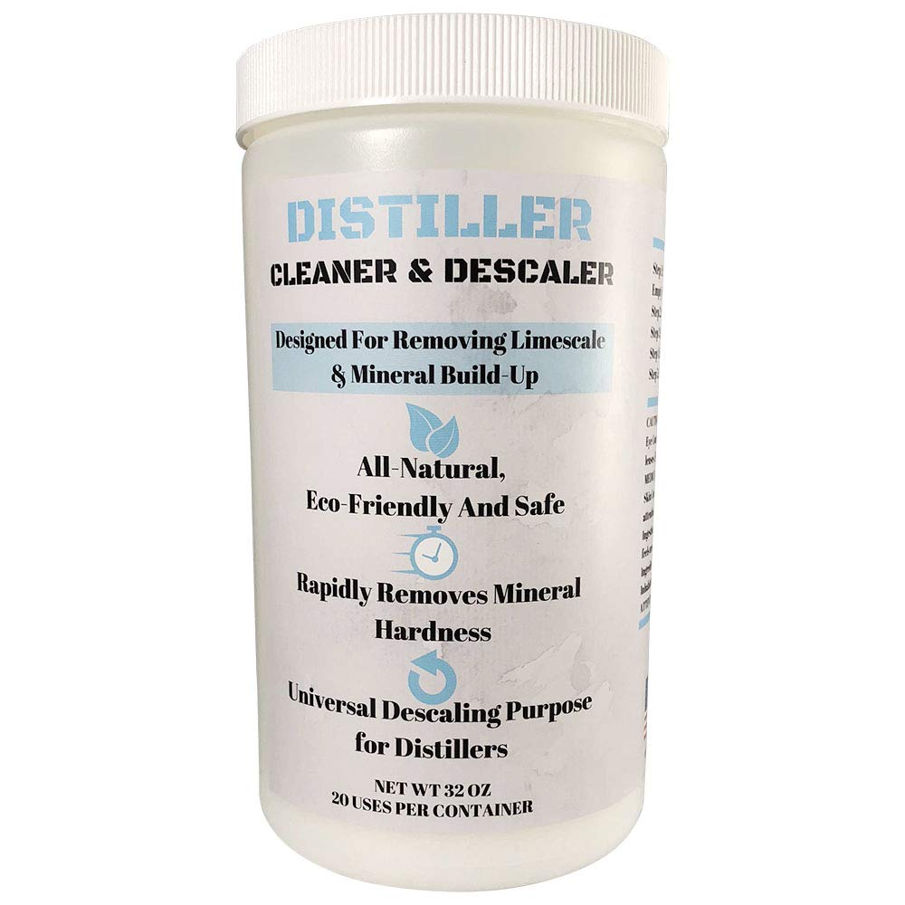 UniKitchen Distiller Cleaner & Descaler 2 lb bottle; effective limescale removal and safe for distillers.
