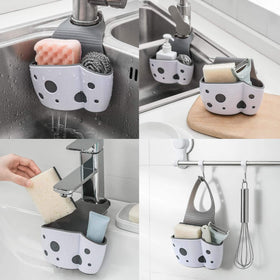UNIKON faucet-hanging organizer with adjustable strap for easy installation.