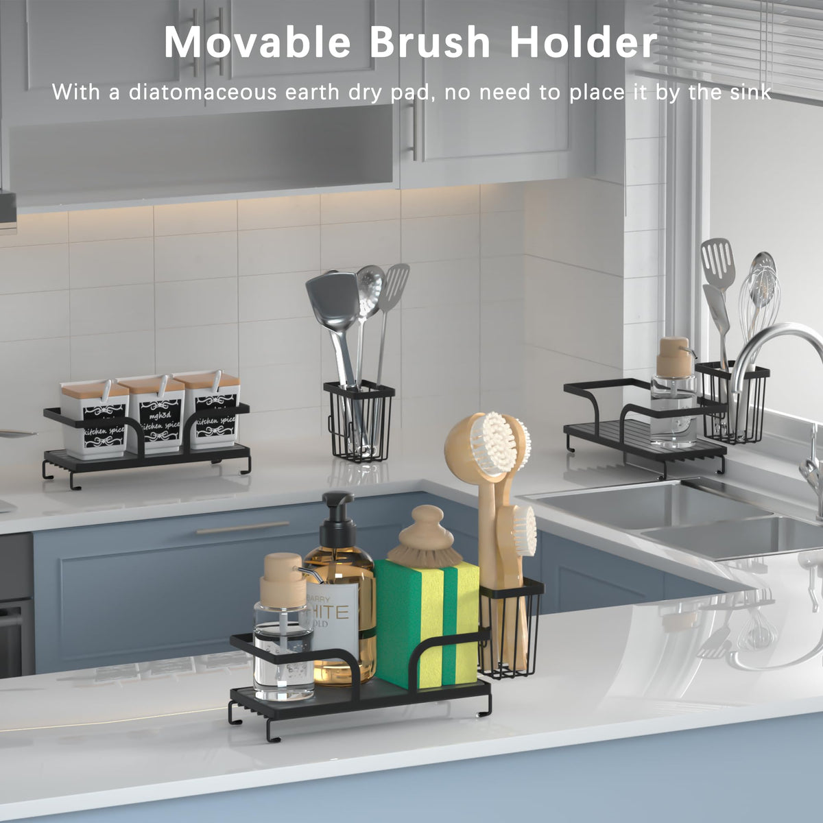 Uninol keeps cleaning supplies neatly stored on the counter.