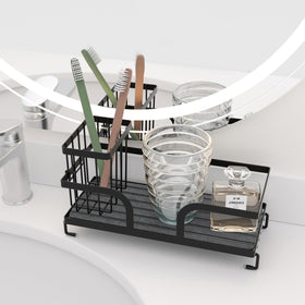 Uninol compact sink organizer saves counter space while storing essentials.