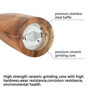 UNIOVC ceramic rotor pepper mill demonstrates smooth, even grinding.
