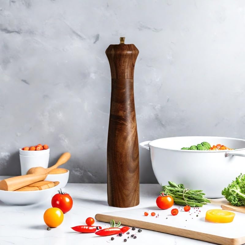 UNIOVC kitchen-ready grinders showcasing natural wood grain and precise spice control.