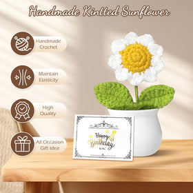 Unipinkart Knitted sunflower adds cozy charm to the gift set