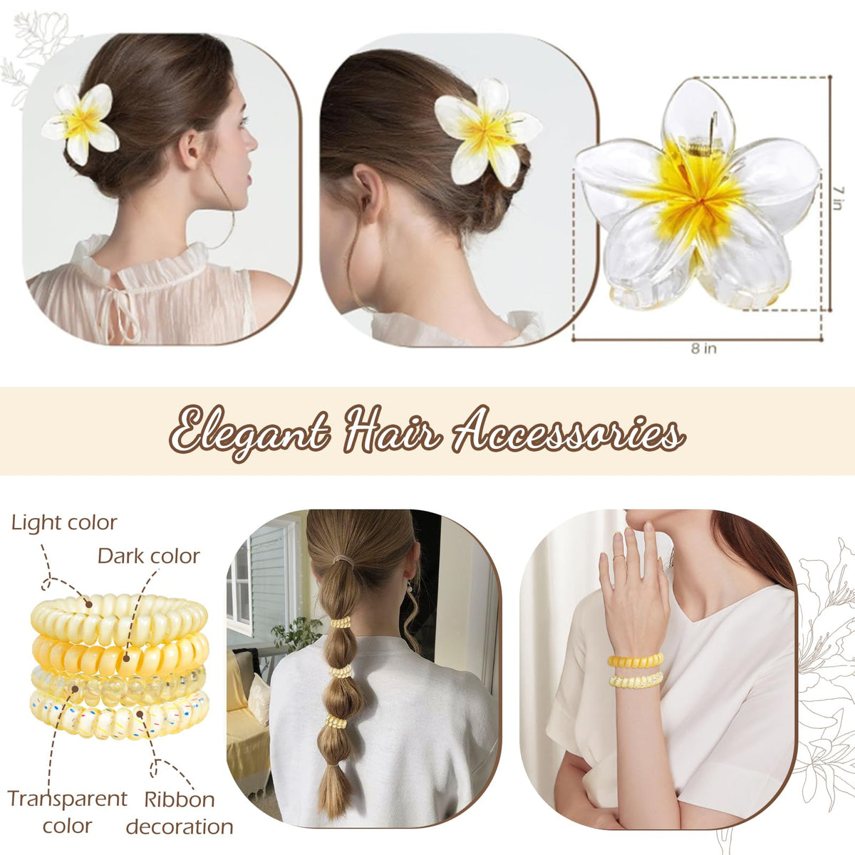 Unipinkart Spiral hair ties for quick, tidy styling during celebrations