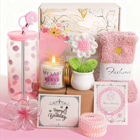 Unipinkart rose glass cup in a pink gift box for celebrations