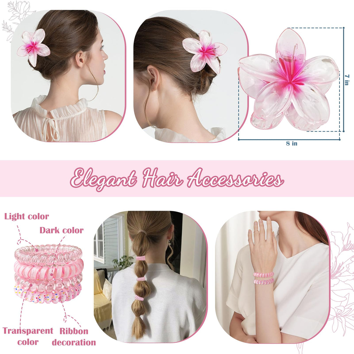 Unipinkart spiral hair ties for quick everyday outfits