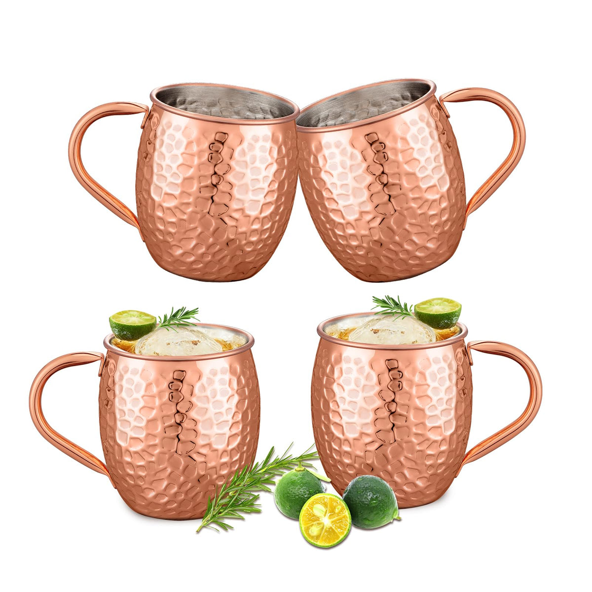 UNISWEET Moscow Mule Mugs front view copper finish for elegant entertaining