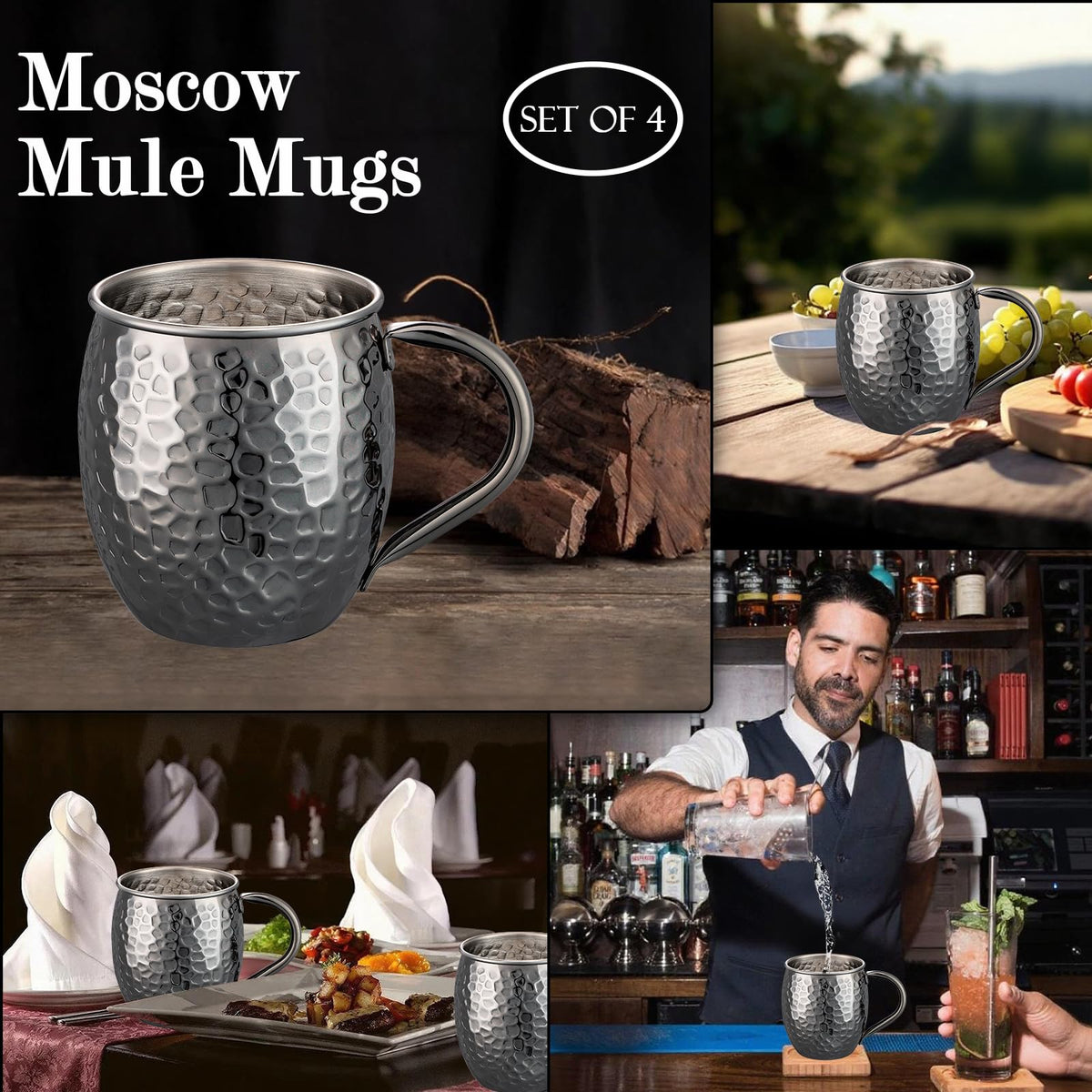 UNISWEET Moscow Mule mugs are ideal for cocktails, coffee, wine, or beer.