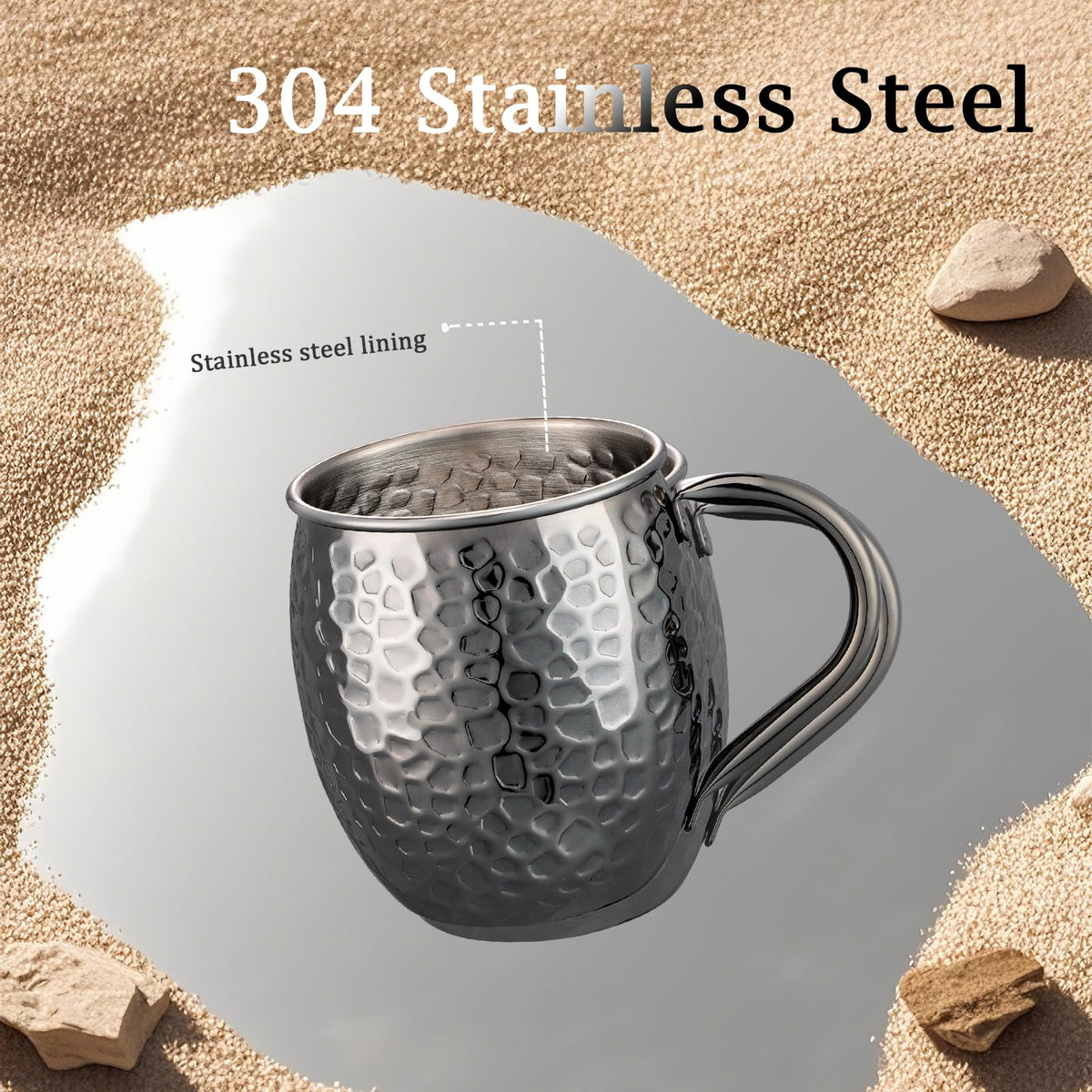 UNISWEET Moscow Mule mugs with a welded handle for lasting use.