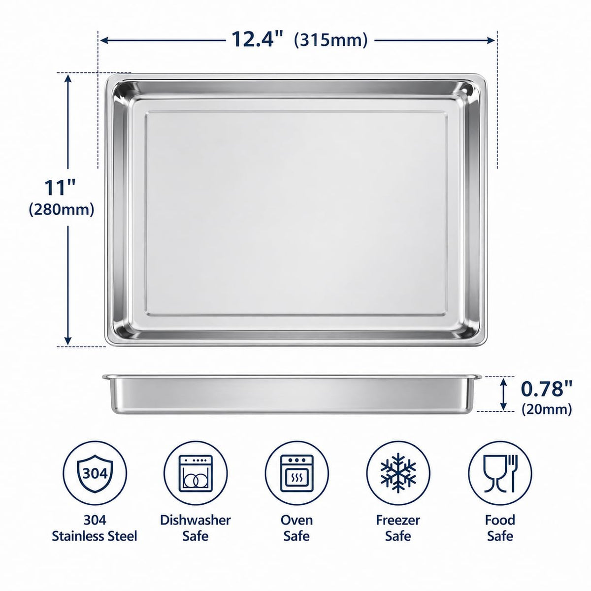 Univen baking tray compatible with toa65 delivering durable dishwasher-safe performance