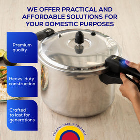 Universal 10.5 qt pressure cooker on stove ready for quick meals