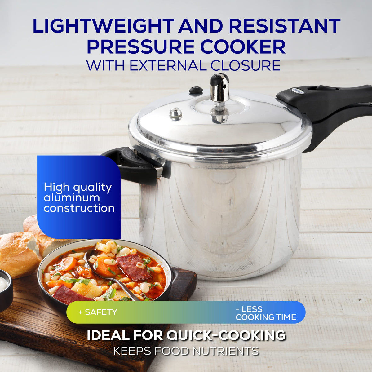 Universal 6.3 Qt with five safety systems ensures calm meal prep.
