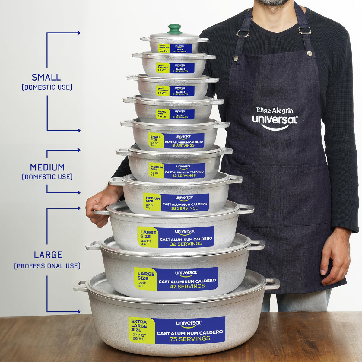Universal Caldero 32 cups oven-safe design enables versatile cooking and finishing in oven.