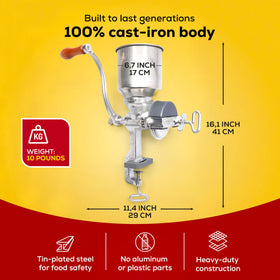 Universal Corona grain mill cast-iron body for durable domestic use