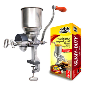 Universal Corona grain mill with high hopper for precise home grinding
