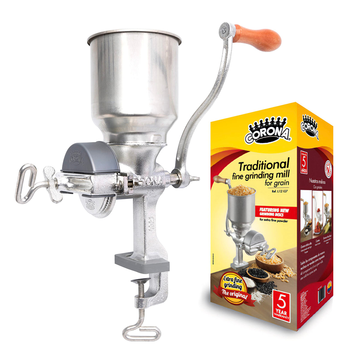 Universal Corona grain mill 10 lbs weight signaling solid construction
