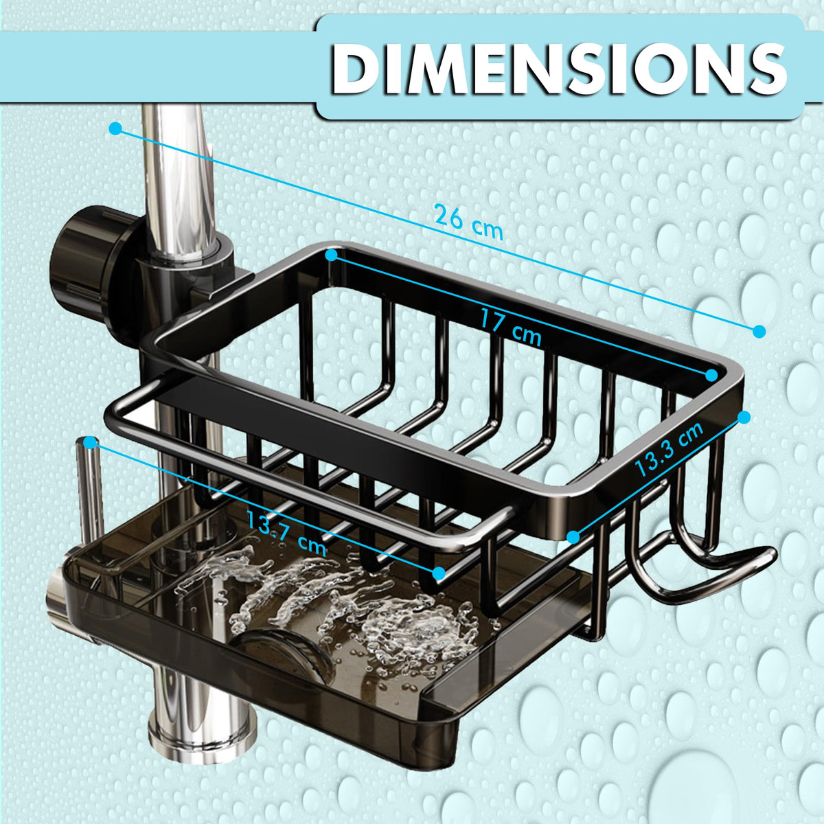Detachable drying tray helps water drain quickly after use
