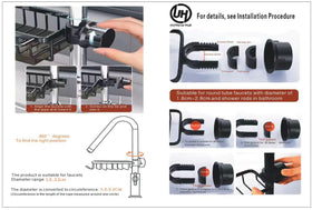 Fits round faucets with 1.8–2.8 cm diameter securely
