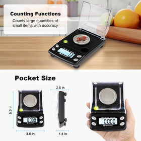 Deluxe kit contents: pans, scoop, tweezers and weights for weighing