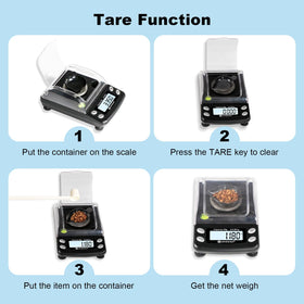 Tare and calibration weight setup for accurate net weight