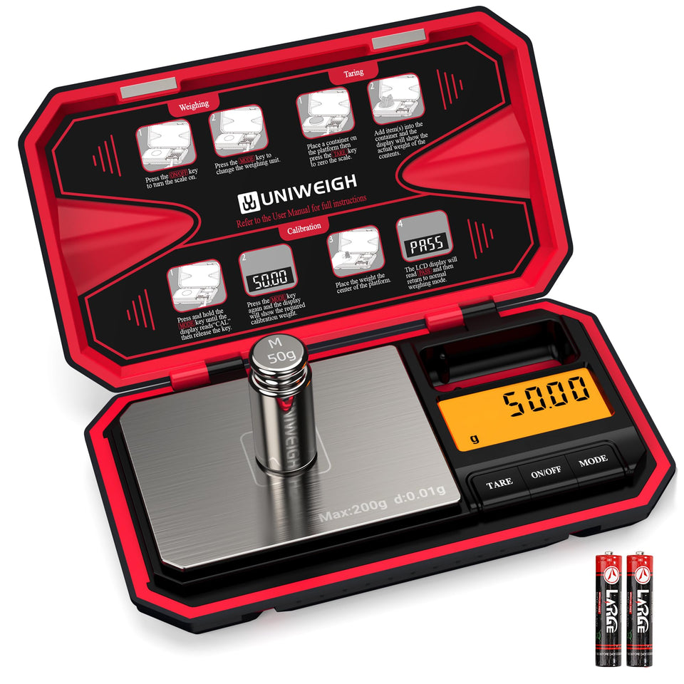 UNIWEIGH travel scale front digits clearly display precise weight readings on the go