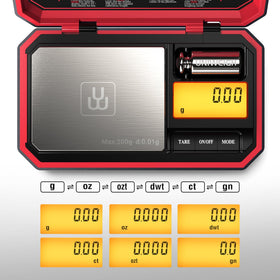 UNIWEIGH travel scale orange backlight improves readability in low-light conditions