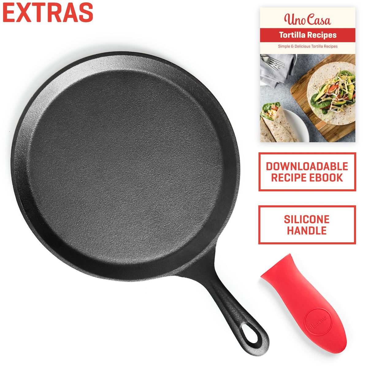 Uno Casa comal on stovetop distributing heat evenly.